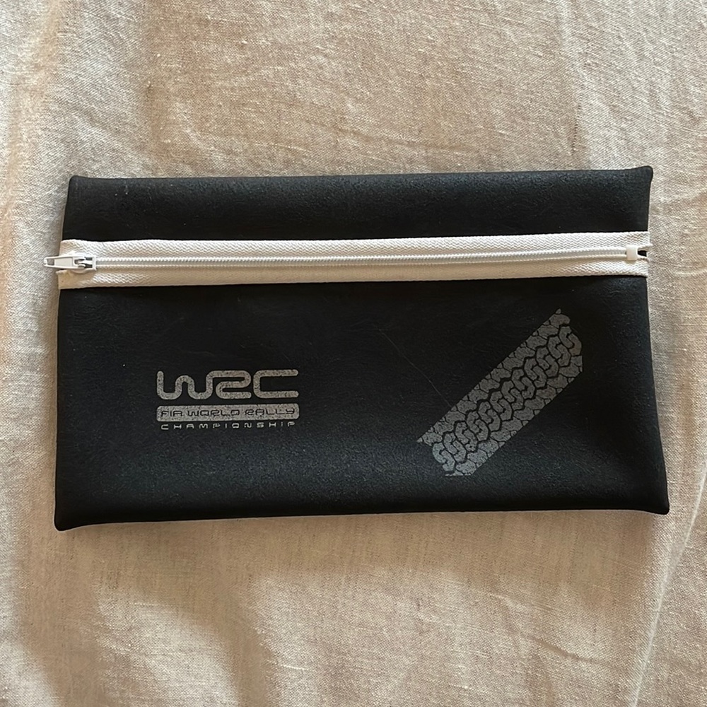 Genuine FIA WRC world rally championship zipper pouch (made from car tire!)